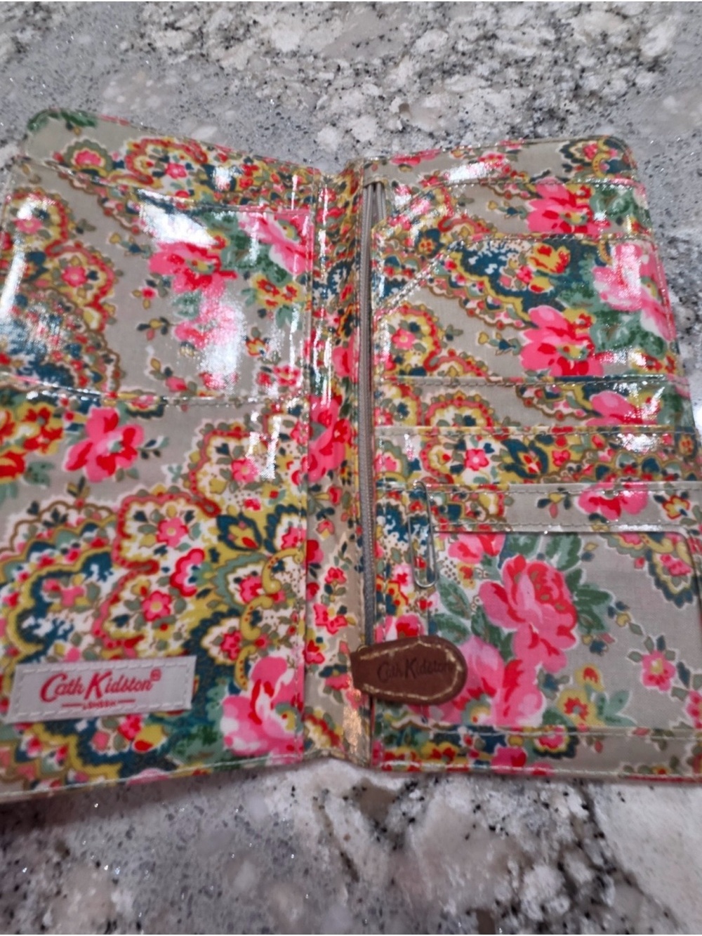 Cath Kidston Floral Coated Canvas Glasses Pouch - Pink & Green
